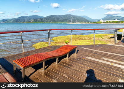 in australia pier for the boat and tourist in the ocean