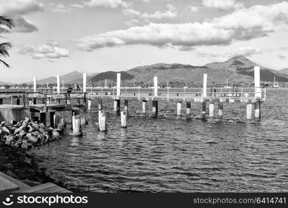 in australia pier for the boat and tourist in the ocean