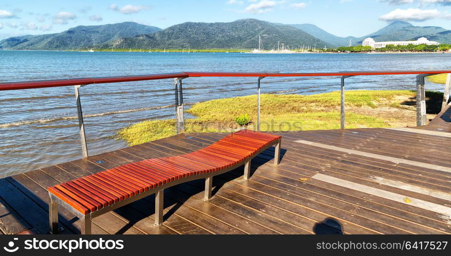 in australia pier for the boat and tourist in the ocean