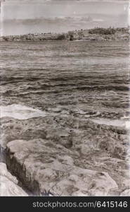 in australia sydney the bay the rock and the ocean near bondi beach