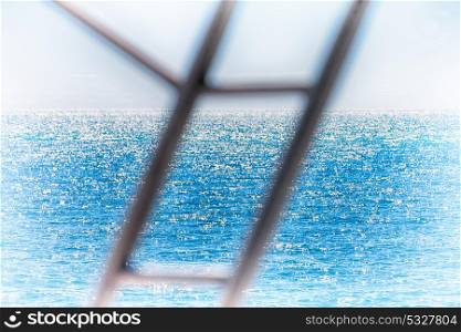 in australia the bokeh of light from the railings boat and ocean