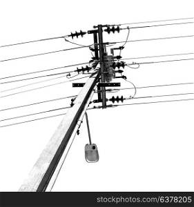in australia the concept of power line with electrical pole in the clear sky