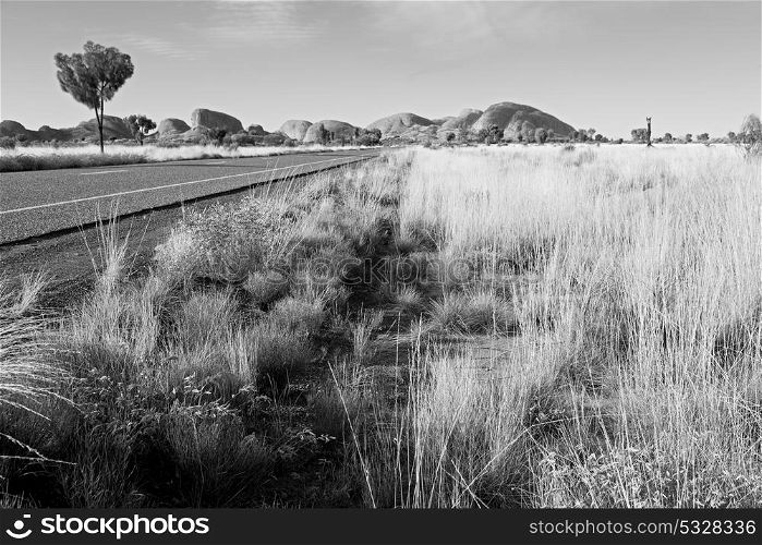 in australia the concept of remote in the outback the asphalt line and hill