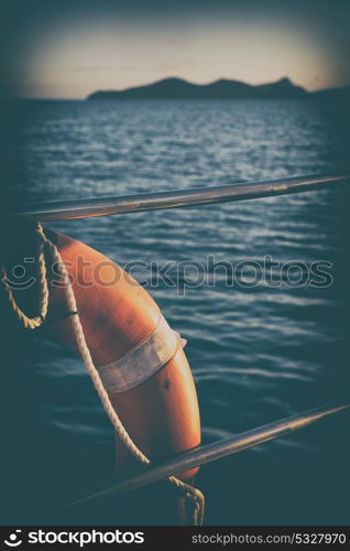 in australia the concept of safety in the ocean with lifebuoy in the boat