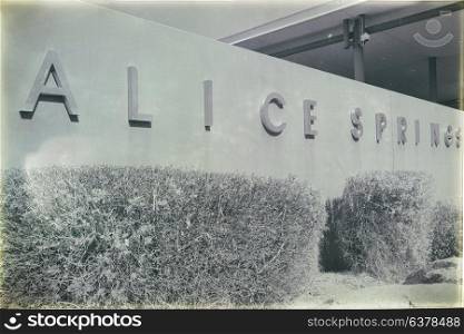 in australia the entrance of the alice spring airport and sky