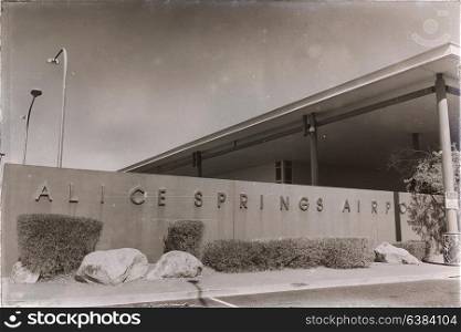in australia the entrance of the alice spring airport and sky