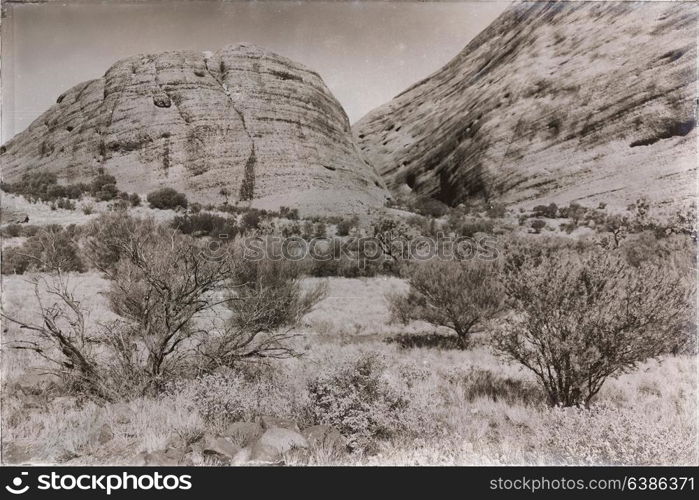 in australia the outback canyon and near mountain in the nature