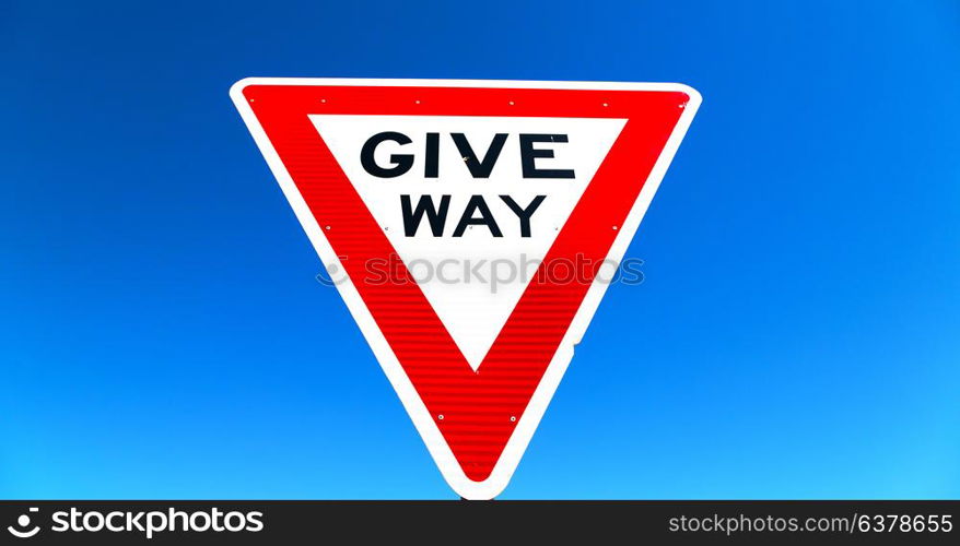 in australia the road street signal of give way