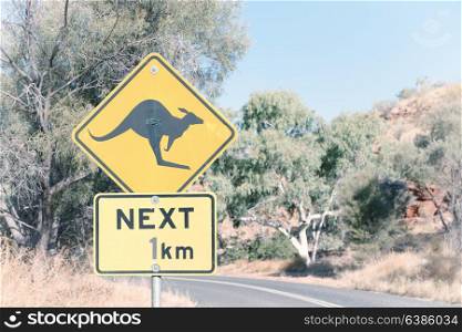 in australia the sign for wild kangaroo likee concept of safety