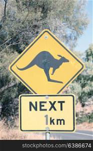 in australia the sign for wild kangaroo likee concept of safety