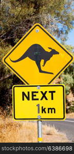 in australia the sign for wild kangaroo likee concept of safety