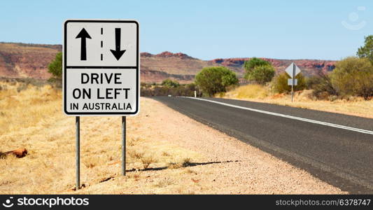 in australia the sign of drive on left like concept of safety