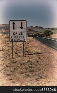 in australia the sign of drive on left like concept of safety