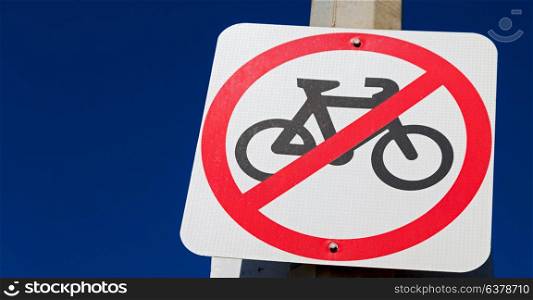 in australia the sign of no bike in the clear sky