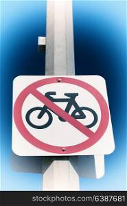 in australia the sign of no bike in the clear sky