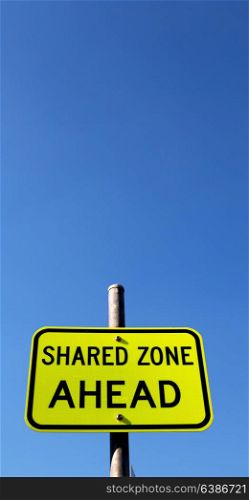 in australia the sign of shared zone ahead concept of safety in the empty sky
