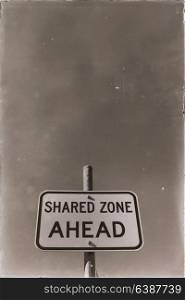 in australia the sign of shared zone ahead concept of safety in the empty sky