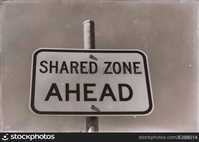 in australia the sign of shared zone ahead concept of safety in the empty sky