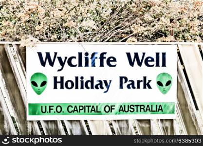 in australia the sign of wycliffe well the capital of ufo