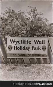 in australia the sign of wycliffe well the capital of ufo