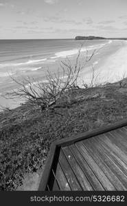 in australia the walkway to the beach of Hervey Bay Fraser Island like paradise concept and relax