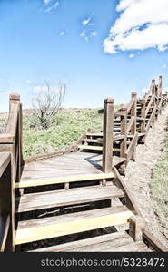 in australia the walkway to the beach of Hervey Bay Fraser Island like paradise concept and relax