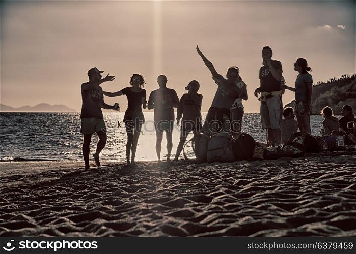 in australia unidentified people have party in the beach