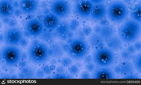 In blue water bubbles float
