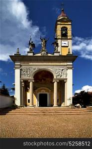 in cairate varese italy the old wall terrace church watch bell tower