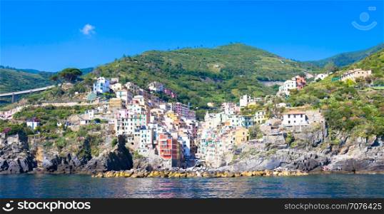 In Cinque Terre area, Rio Maggiore is one of the most beautiful town due to the V shape of rural houses disposal
