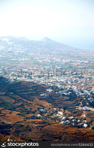 in cyclades greece santorini europe the sky sea and village from hill