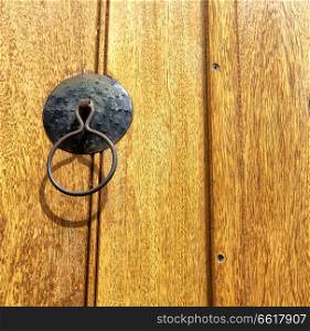 in cyprus the old door and the antique rusty knocker concept of safety