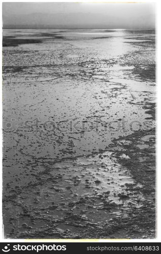 in danakil ethiopia africa in the salt lake the sunset reflex and landscape