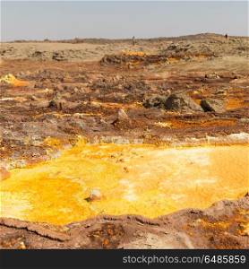 in danakil ethiopia africa the volcanic depression of dallol lake and acid sulfer like in mars. in danakil ethiopia africa the volcanic depression