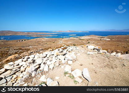 in delos greece the historycal acropolis and old ruin site