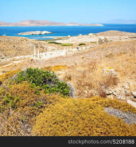 in delos greece the historycal acropolis and old ruin site