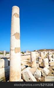 in delos greece the historycal acropolis and old ruin site