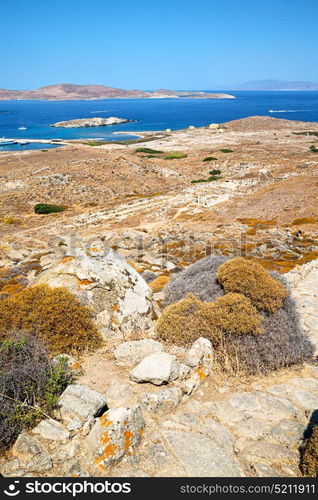 in delos greece the historycal acropolis and old ruin site