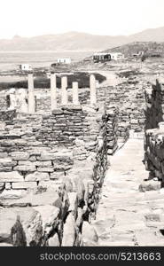 in delos greece the historycal acropolis and old ruin site