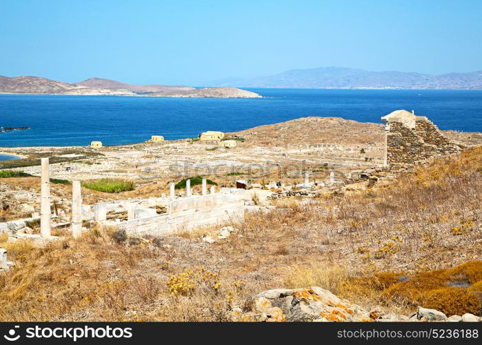 in delos greece the historycal acropolis and old ruin site