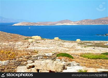 in delos greece the historycal acropolis and old ruin site