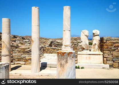 in delos greece the historycal acropolis and old ruin site