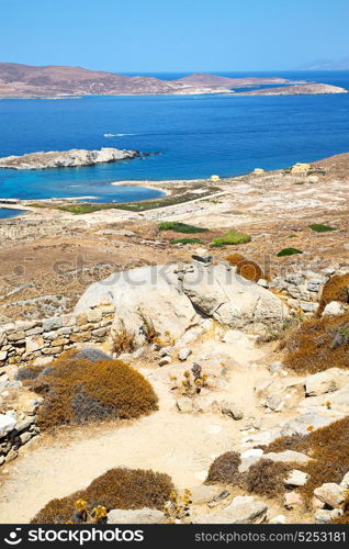 in delos greece the historycal acropolis and old ruin site