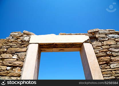 in delos greece the historycal acropolis and old ruin site