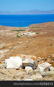 in delos greece the historycal acropolis and old ruin site