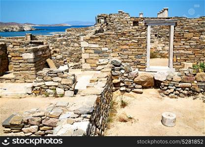 in delos greece the historycal acropolis and old ruin site