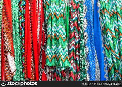 in ethiopia africa the colorful background of the cotton skirt in the market