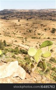 in ethiopia africa the panorama in the valley mountain and sky. in the valley mountain and sky the panorama