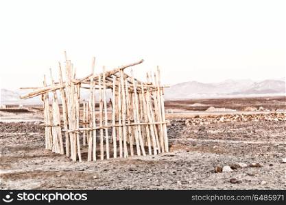 in ethiopia africa the poor house of people in the desert of stone. in the desert of stone the poor house of people