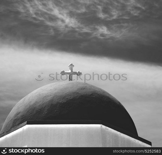 in europe greece a cross the cloudy sky